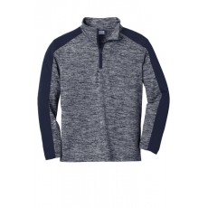 Adult, Ladies & Youth Electric Heather Navy Colorblock 1/4-Zip Pullover