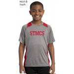 Adult & Youth Heather Colorblock Red Tee