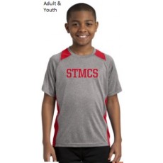 Adult & Youth Heather Colorblock Red Tee