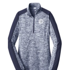 Adult, Ladies & Youth Electric Heather Navy 1/4-Zip Pullover